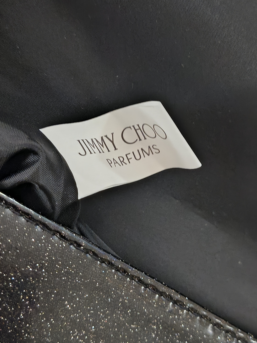 Jimmy Choo Parfums Black Glitter Chain Crossbody Clutch Bag NWT Style - Picture 3 of 3